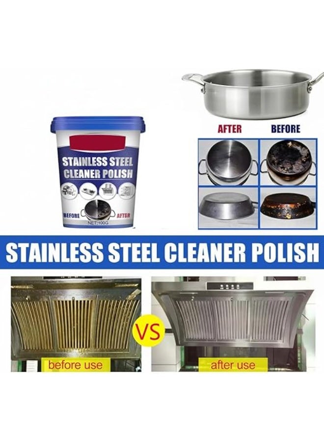 كاست ويف منظف مطبخ منزلي معجون ستانلس ستيل كريم تنظيف للأواني متعدد الاستخدامات 100 جرام - Image 2